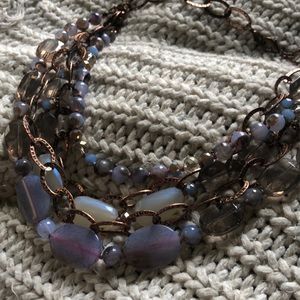 Premier Designs Rose gold and purple gem necklace